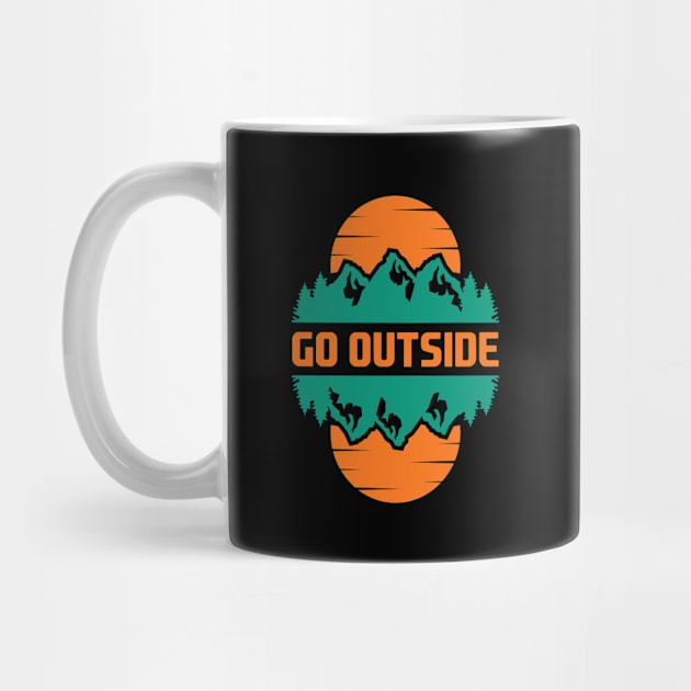 Go Outside Retro Mountain Sunset by JKFDesigns